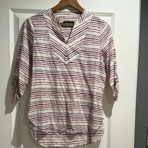 Ivanka Trump Red and White Striped Blouse